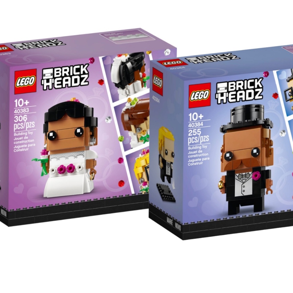 LEGO Bundle of 2  BRICK'H'EADZ "Bride (40383) and Groom (40384) BOTH UNOPENED.